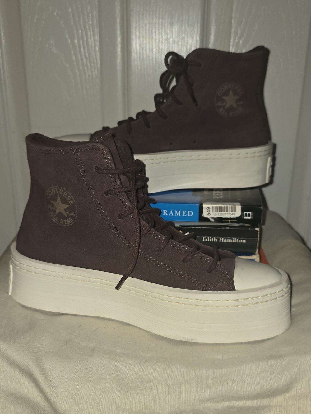 Converse All Star Dasan Leather Platform High Top Sneakers Brown Women’s 6